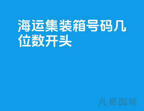 海运集装箱号码几位数开头