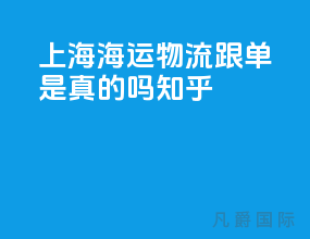 上海海运物流跟单是真的吗知乎