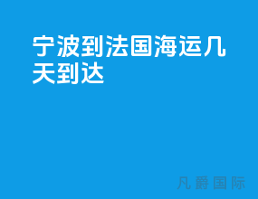 宁波到法国海运几天到达