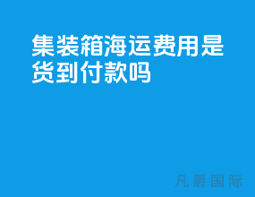 集装箱海运费用是货到付款吗