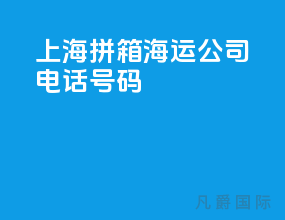 上海拼箱海运公司电话号码
