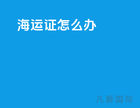 海运证怎么办
