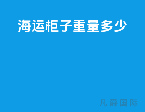 海运柜子重量多少