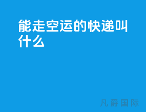 能走空运的快递叫什么