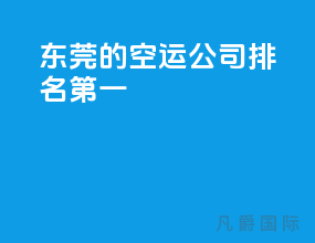 东莞的空运公司排名第一