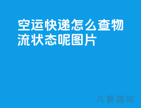 空运快递怎么查物流状态呢图片