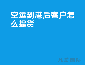 空运到港后客户怎么提货