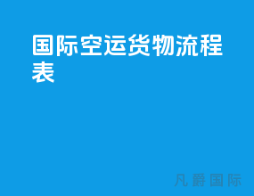 国际空运货物流程表