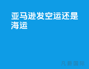 亚马逊发空运还是海运