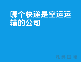 哪个快递是空运运输的公司