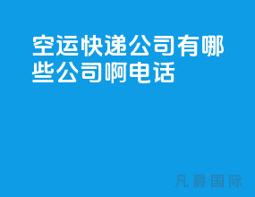空运快递公司有哪些公司啊电话