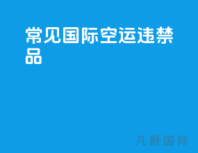 常见国际空运违禁品