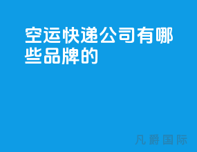 空运快递公司有哪些品牌的