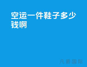 空运一件鞋子多少钱啊