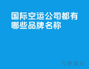 国际空运公司都有哪些品牌名称