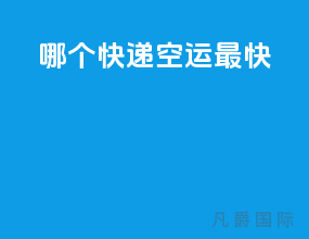 哪个快递空运最快