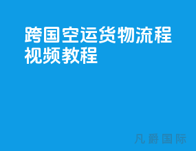跨国空运货物流程视频教程