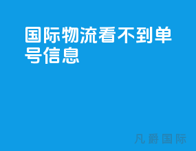 国际物流看不到单号信息