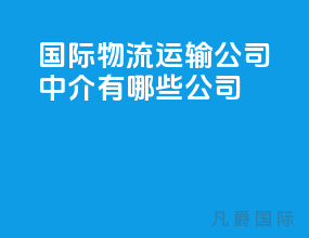 国际物流运输公司中介有哪些公司
