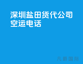 深圳盐田货代公司空运电话