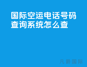 国际空运电话号码查询系统怎么查