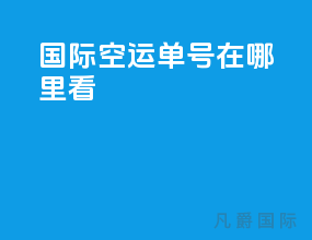 国际空运单号在哪里看
