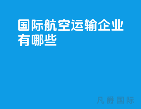 国际航空运输企业有哪些
