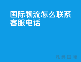 国际物流怎么联系客服电话