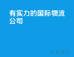 有实力的国际物流公司