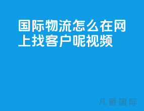 国际物流怎么在网上找客户呢视频