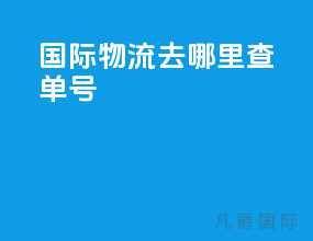国际物流去哪里查单号