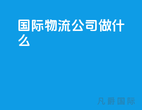 国际物流公司做什么