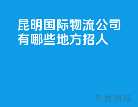 昆明国际物流公司有哪些地方招人