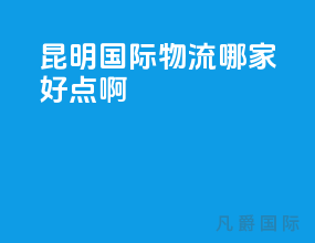昆明国际物流哪家好点啊