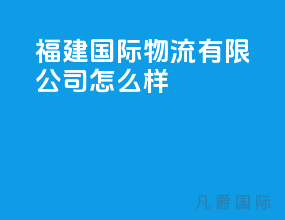 福建国际物流有限公司怎么样