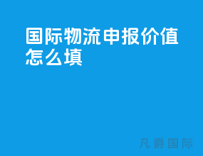 国际物流申报价值怎么填