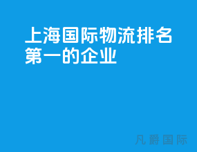 上海国际物流排名第一的企业