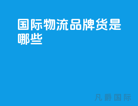 国际物流品牌货是哪些