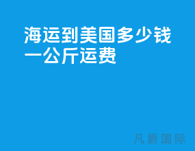 海运到美国多少钱一公斤运费