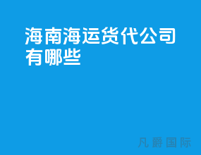 海南海运货代公司有哪些
