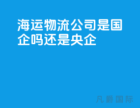 海运物流公司是国企吗还是央企