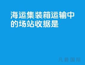 海运集装箱运输中的场站收据是