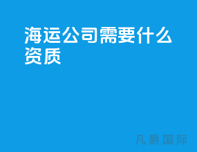 海运公司需要什么资质