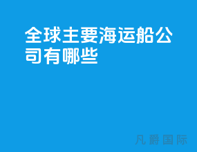 全球主要海运船公司有哪些