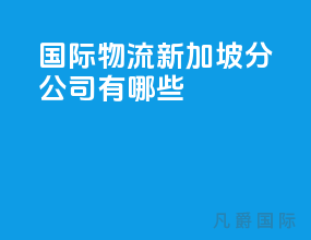 国际物流 新加坡分公司有哪些
