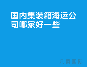国内集装箱海运公司哪家好一些