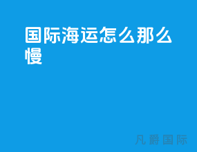 国际海运怎么那么慢