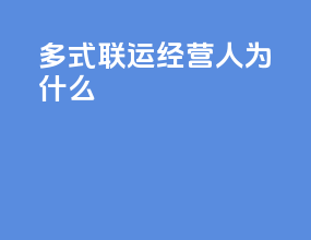 多式联运经营人为什么