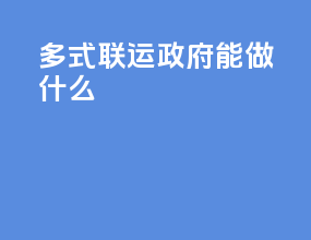 多式联运 政府能做什么