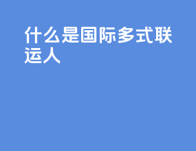 什么是国际多式联运人